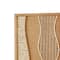 15" x 23" Handmade Brown Wood Abstract Wall Décor with Dimensional Wavy Design